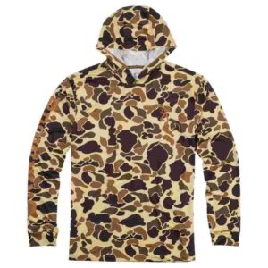 Browning Hooded Long Sleeve Tech Shirt Vintage Tan Camo XL