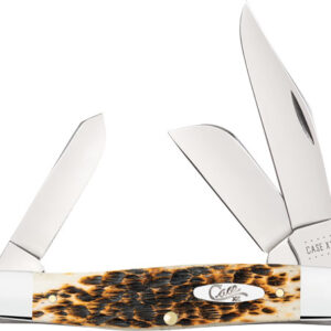 CASE KNIVES AMBER BONE PEACH - SEED JIG LARGE STOCKMAN