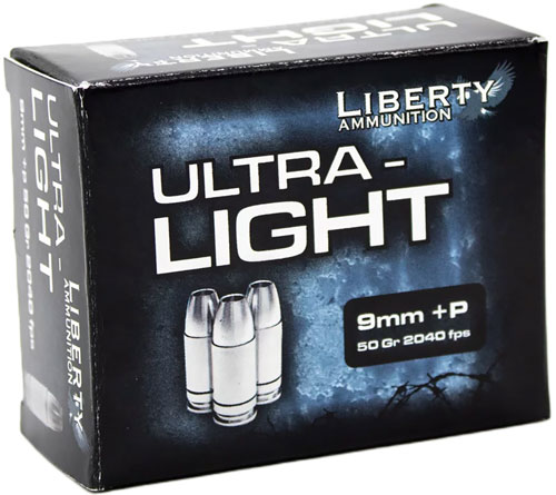 LIBERTY ULTRA LIGHT 9MM +P - 9MM LUGER 50GR HP 20RD 50BX/CS