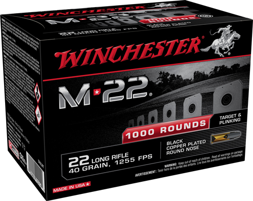 WINCHESTER M-22 22LR 40GR - LEAD-RN 1255FPS 1000RD 2BX/CS