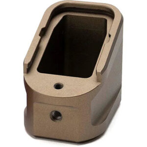 ALUMINUM EXTENDED MAGAZINE PLATE - FDE, GLOCK G17 (9MM) / G22 (.40 CAL)