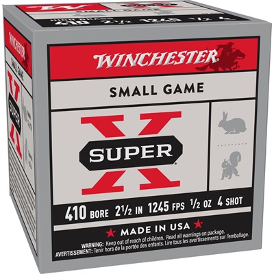 SUPER-X 410 BORE 2-1/2'' 1/2OZ #4 SHOT 25/BOX