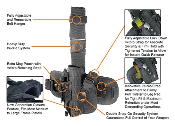 UTG HOLSTER SPECIAL OPS LEFT - HAND TACTICAL LEG HOLSTER BLK - Image 2